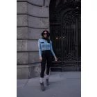 Midnight and Baby Blue Cozy Overall