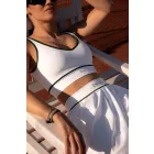 Ecru and Pine Skort