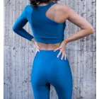 Blue Long Sleeve Asymmetric Top