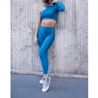 Blue Long Sleeve Asymmetric Top