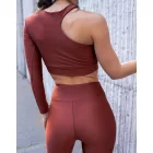 Bronze Long Sleeve Asymmetric Top