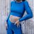 Blue Long Sleeve Crop Top